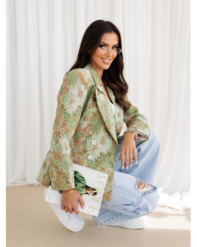 Marynarka kwiatowa By o la la...!  zielona z camelem
