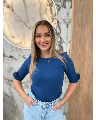 Basic z różami na rękawach By o la la...! denim