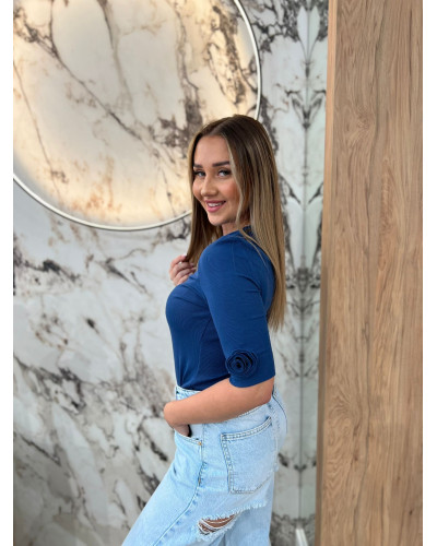 Basic z różami na rękawach By o la la...! denim