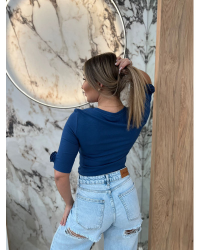 Basic z różami na rękawach By o la la...! denim