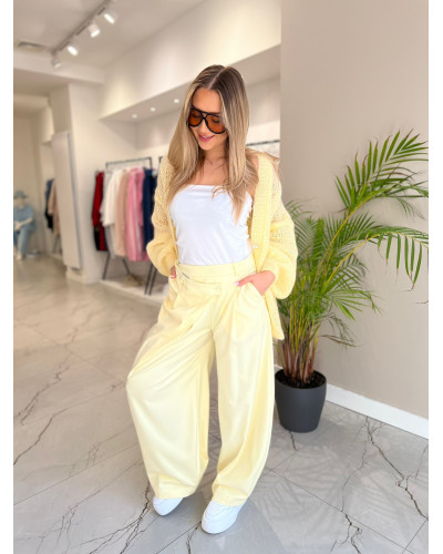 Spodnie materiałowe z asymetrycznym zapięciem By o la la...! sunshine