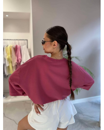 T-shirt oversize z logo La Milla szminka