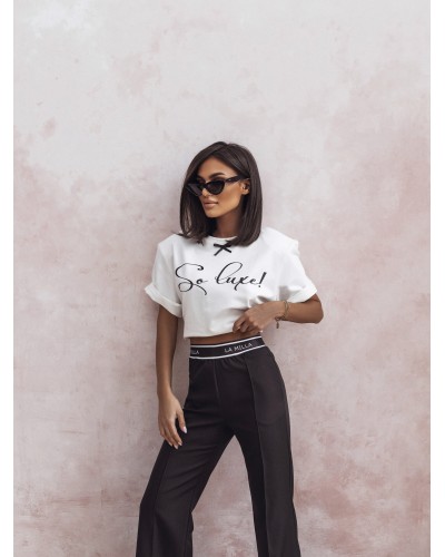 T-shirt So Luxe La Milla śmietanowo-czarny