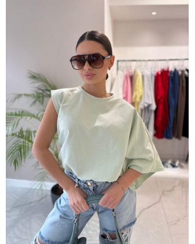 T-shirt na jedno ramię La Milla matcha