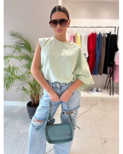 T-shirt na jedno ramię La Milla matcha