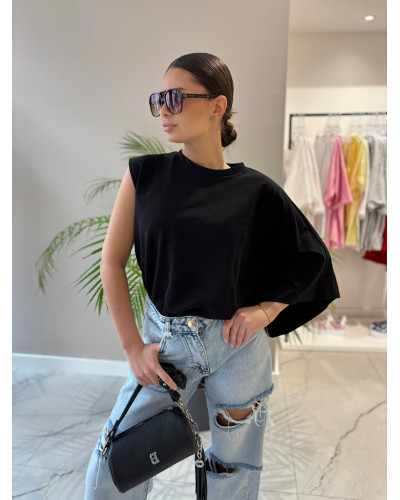 T-shirt na jedno ramię La Milla czarny