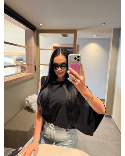 T-shirt na jedno ramię La Milla czarny