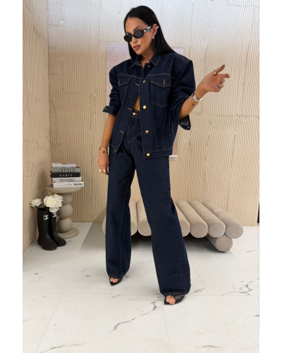 Katana jeansowa z poduszkami La Milla ciemny jeans