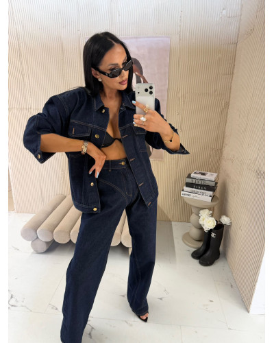 Katana jeansowa z poduszkami La Milla ciemny jeans