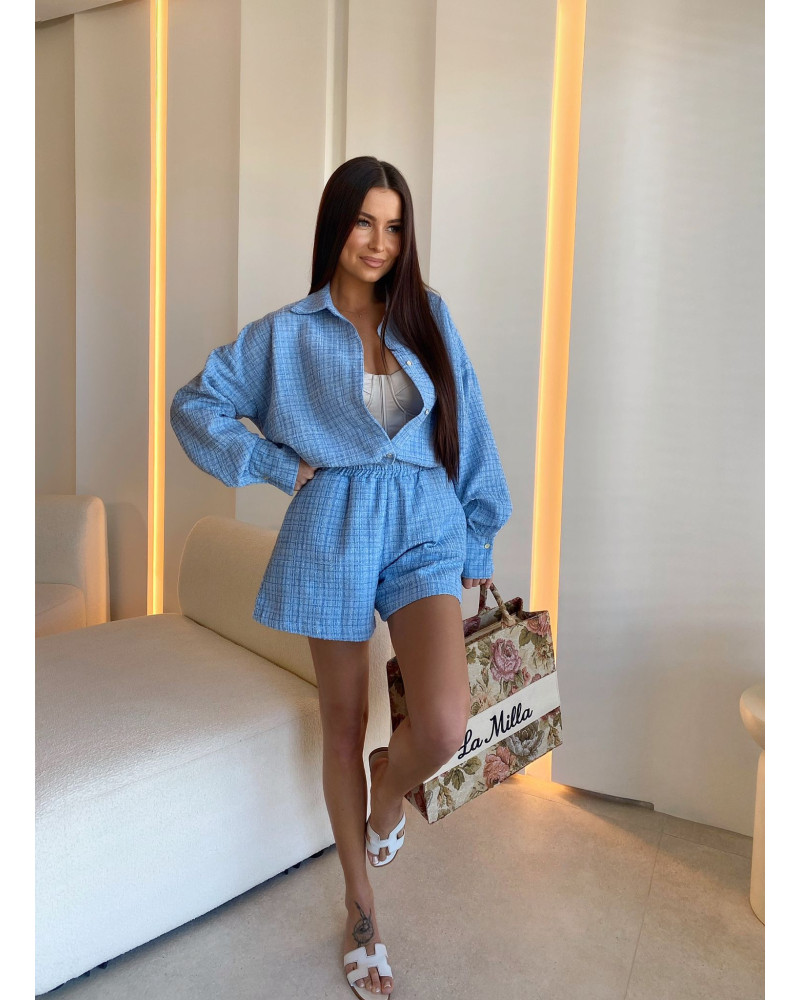 Komplet Chanel koszula + spodenki La Milla niebieski