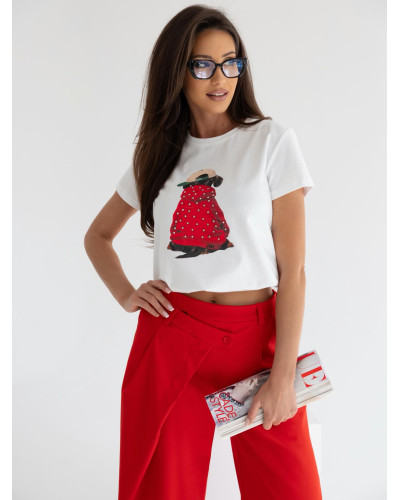 T-shirt z pieskiem By o la la...! red kiss