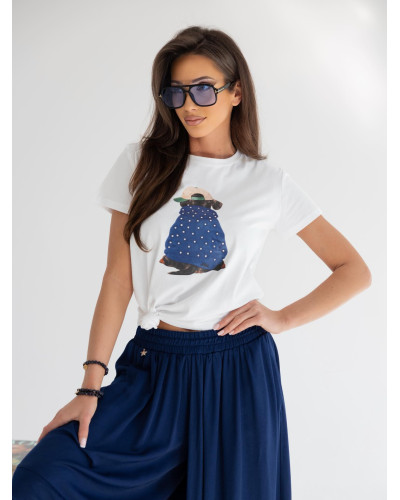 T-shirt z pieskiem By o la la...! denim