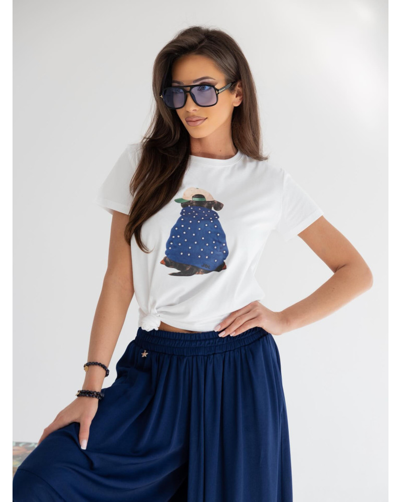 T-shirt z pieskiem By o la la...! denim