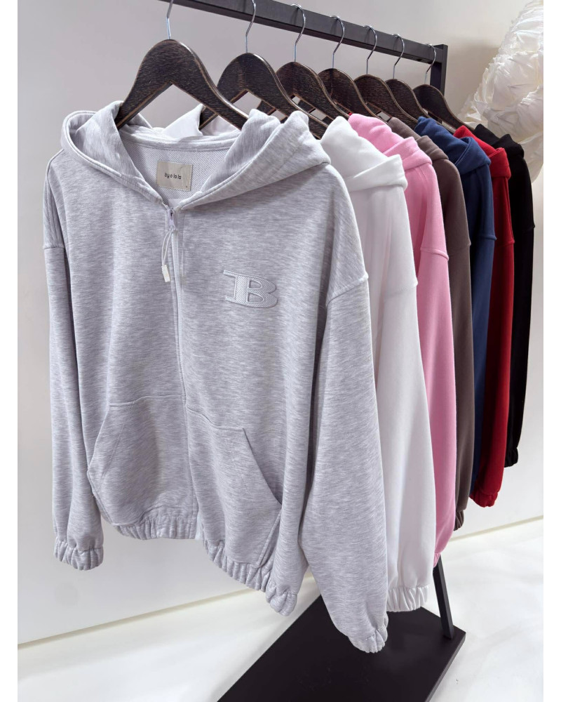 Bluza rozpinana z kapturem By o la la...! kakao