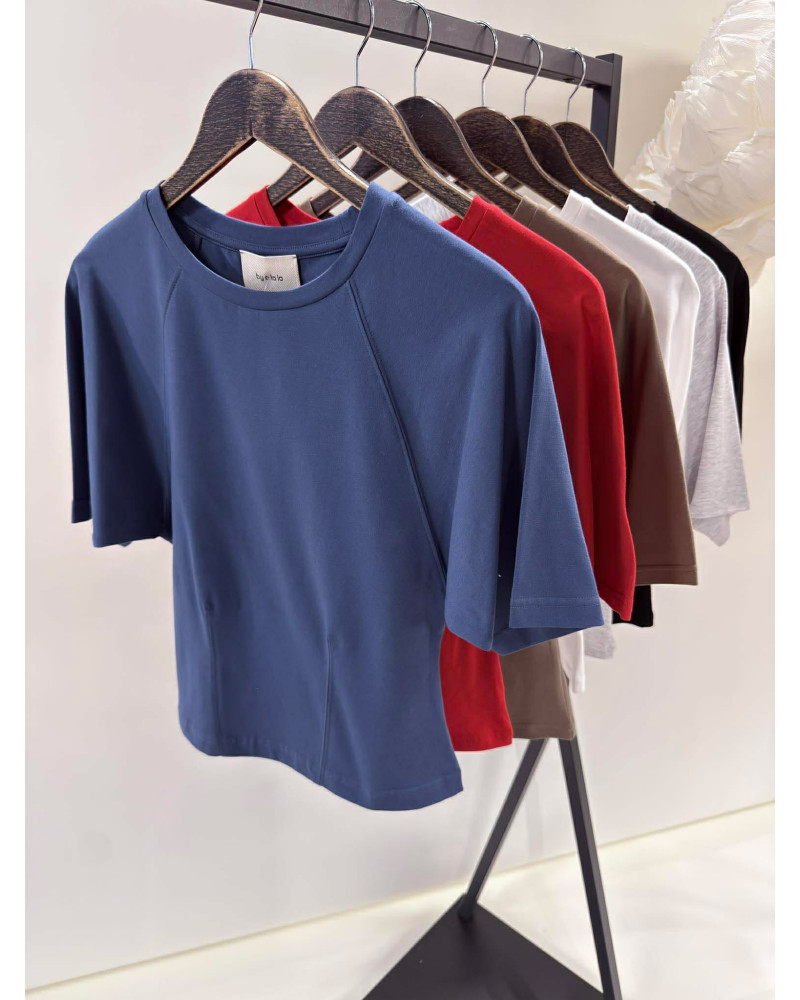 T-shirt taliowany z przeszyciem By o la la...! denim