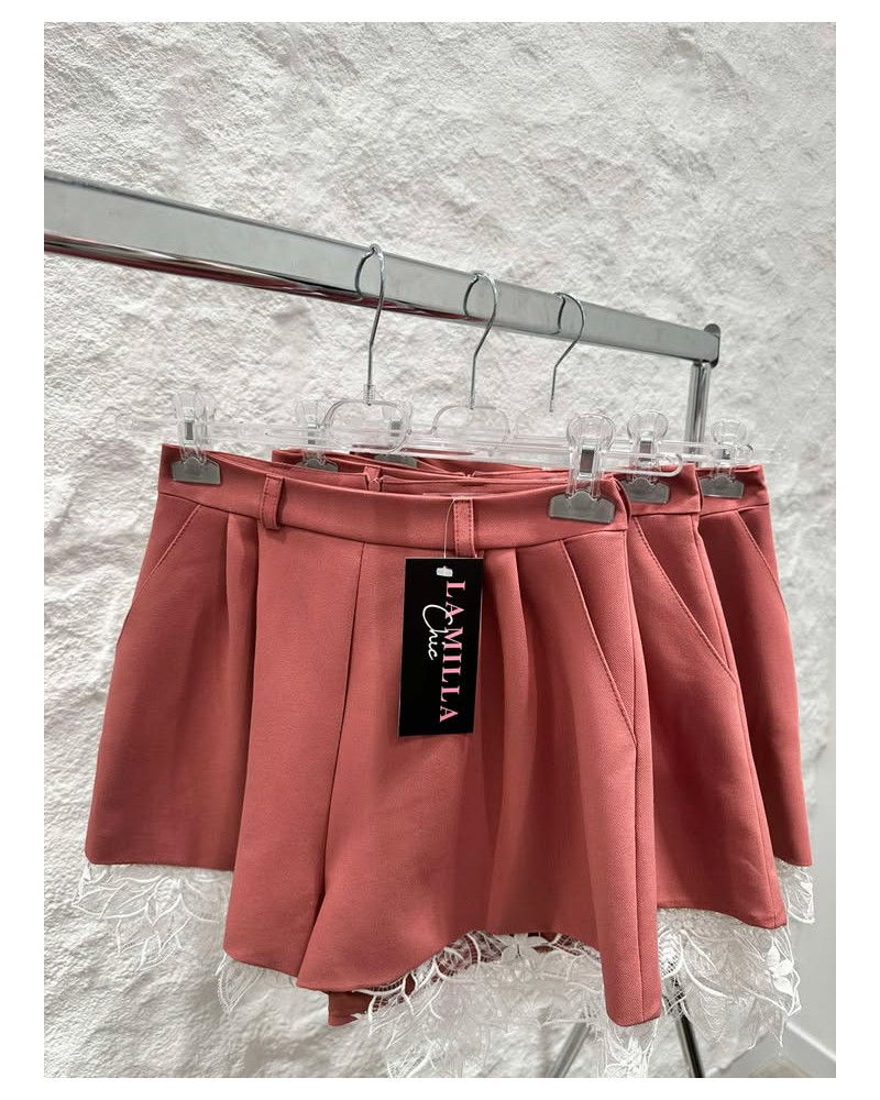 Spodenki materiałowe motylki z koronką La Milla szminka