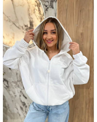 Bluza rozpinana z kapturem By o la la...! biała
