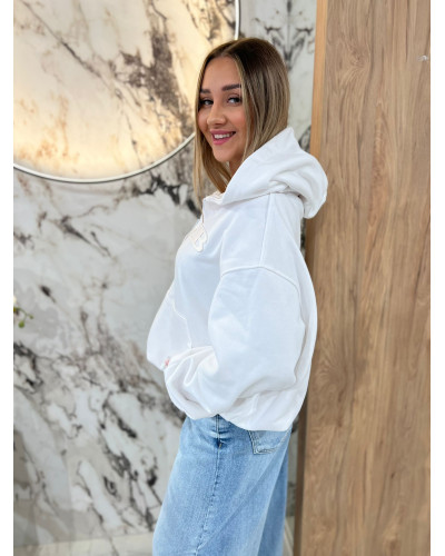 Bluza rozpinana z kapturem By o la la...! biała