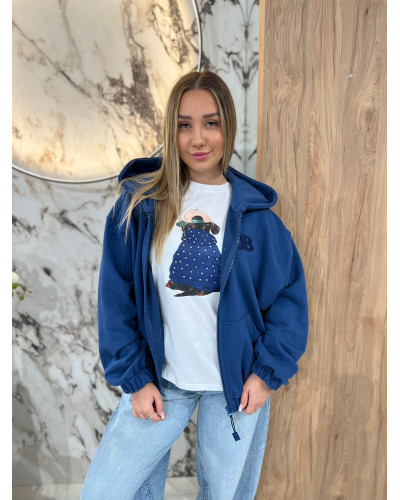Bluza rozpinana z kapturem By o la la...! denim