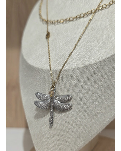 Naszyjnik podwójny Ważka By o la la...! złoty ze srebrem