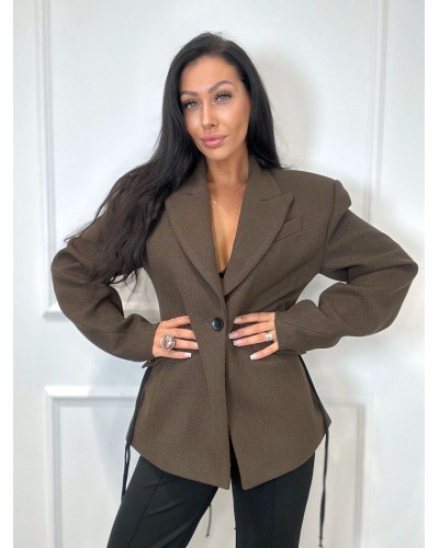 Marynarka pleciona La Milla czekoladowa