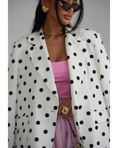 Marynarka w kropki SLAY biała
