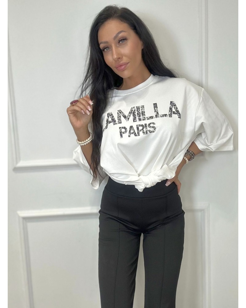 T-shirt La Milla Paris biała z czarnym T-shirt La Milla Paris biała z czarnym