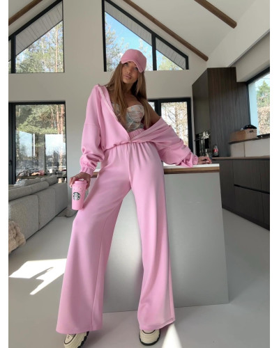 Komplet masełkowy z bluzą LISA różowy