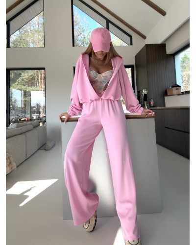 Komplet masełkowy z bluzą LISA różowy