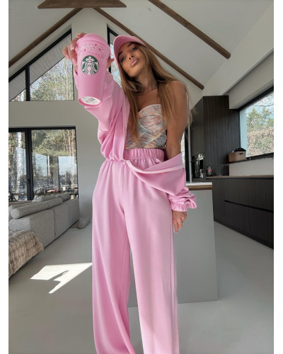 Komplet masełkowy z bluzą LISA różowy