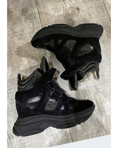 Sneakesy na koturnie Marant By o la la...! czarne