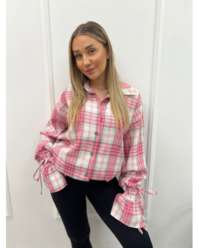 Koszula z wiązanym mankietem La Milla różowa