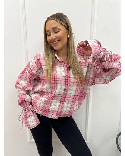 Koszula z wiązanym mankietem La Milla różowa