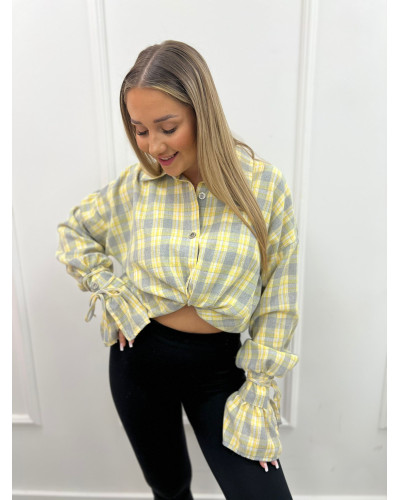 Koszula z wiązanym mankietem La Milla żółta