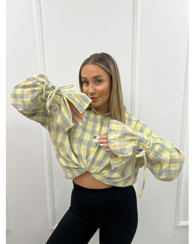 Koszula z wiązanym mankietem La Milla żółta