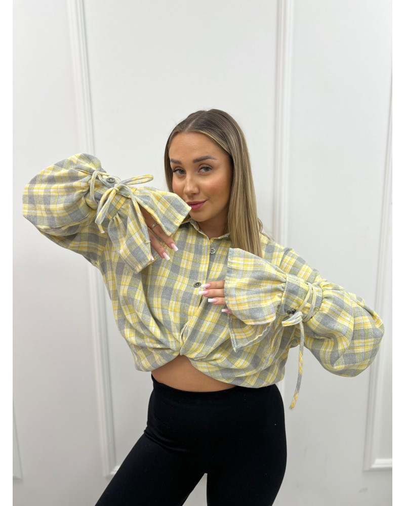 Koszula z wiązanym mankietem La Milla żółta