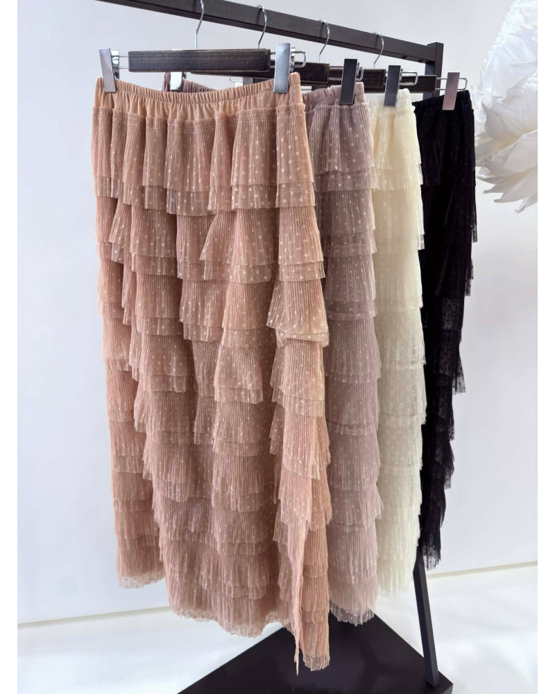 Spódnica z falbanami By o la la...! morelowa