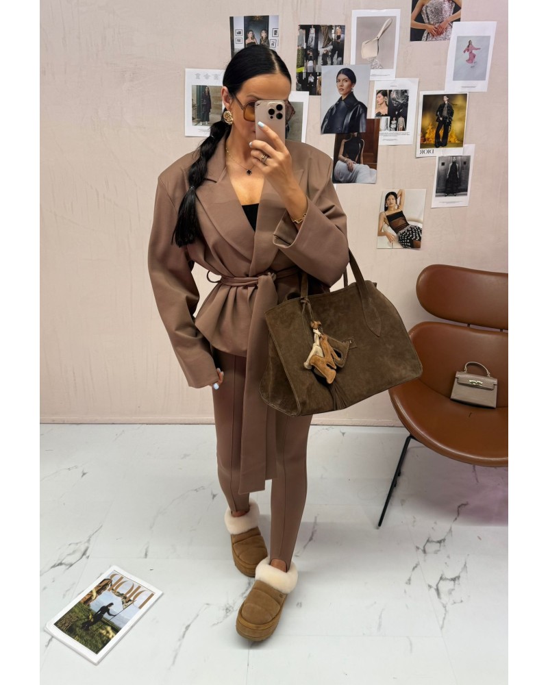 Marynarka dresowa wiązana La Milla camel Marynarka dresowa wiązana La Milla camel