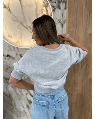 Bluza krótka By o la la...! szary melanż