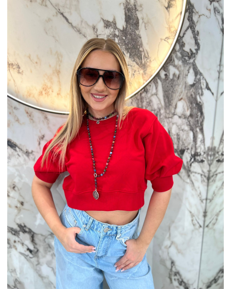 Bluza krótka By o la la...! red kiss