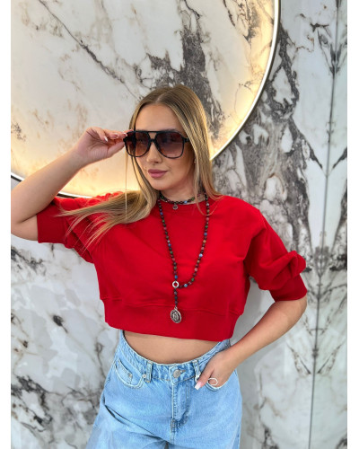 Bluza krótka By o la la...! red kiss