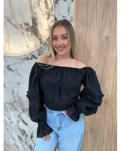Bluzka hiszpanka By o la la...! czarna
