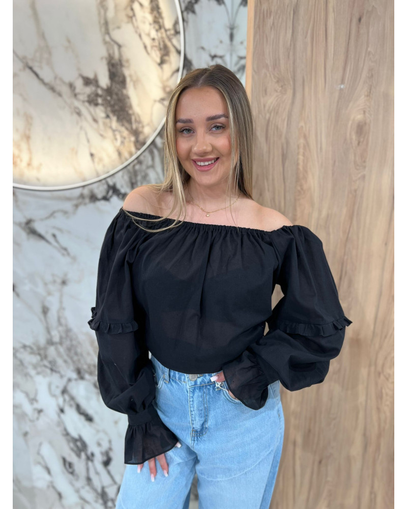 Bluzka hiszpanka By o la la...! czarna