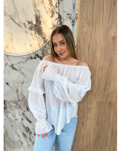 Bluzka hiszpanka By o la la...! biała