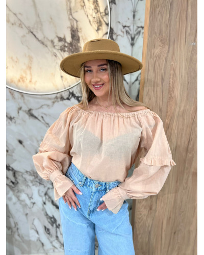 Bluzka hiszpanka By o la la...! beżowa