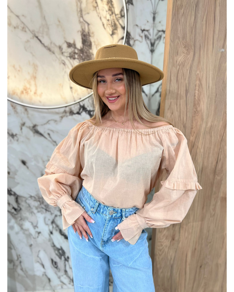 Bluzka hiszpanka By o la la...! beżowa