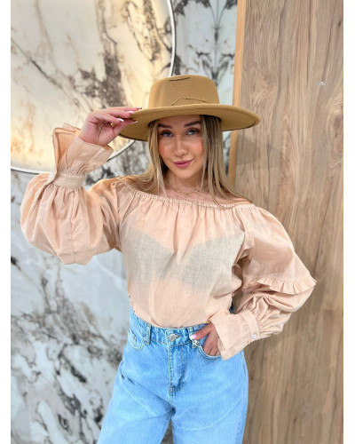 Bluzka hiszpanka By o la la...! beżowa