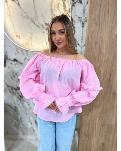 Bluzka hiszpanka By o la la...! sugar pink