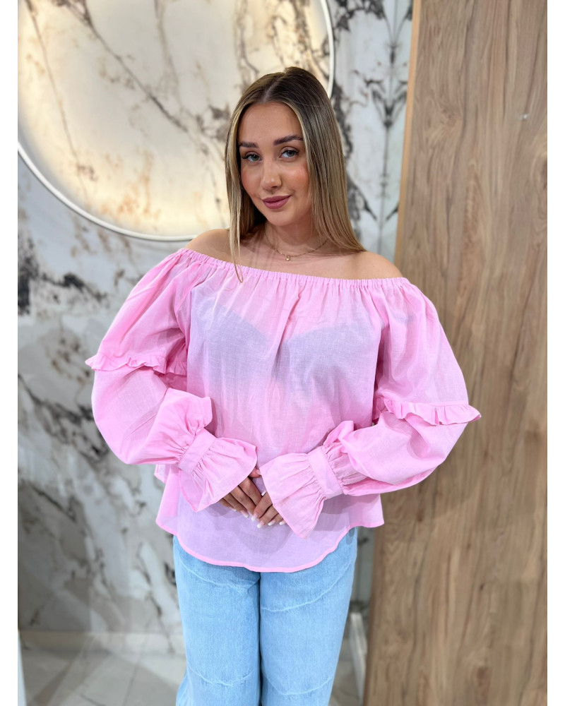 Bluzka hiszpanka By o la la...! sugar pink