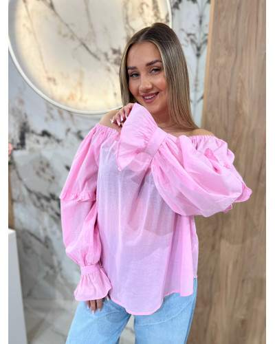 Bluzka hiszpanka By o la la...! sugar pink